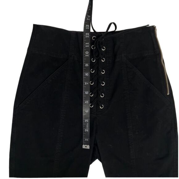 A.L.C. High Waist Crop Ankle Small NWT !! Lace Up Fly Black Pant Sz 4 - Picture 11 of 14